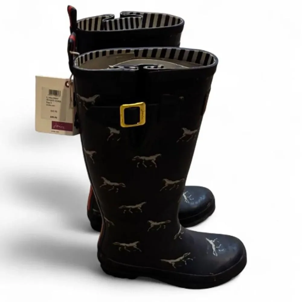 Joules Women's Black and Grey Boots